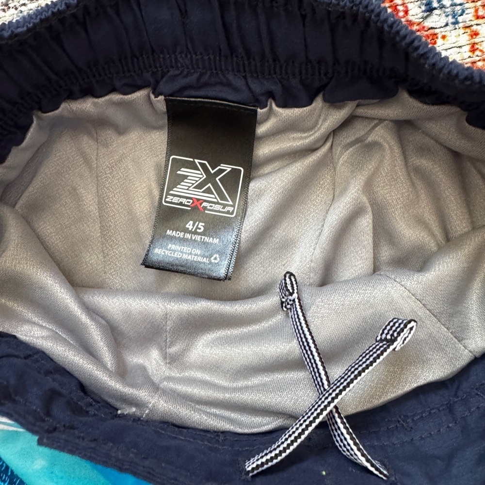 NWT Shark Print Swim Shorts & Googles UV Prot Boys Sz 4 - 5 Zeroposure Quick Dry - Picture 9 of 12